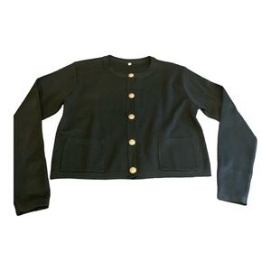 Women's Small Cropped Sweater with Gold Buttons